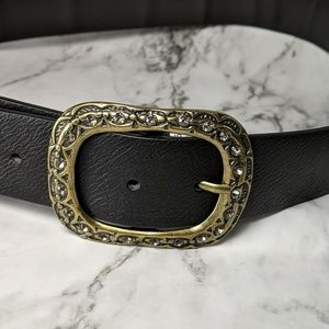 Crystal Buckle Black Belt